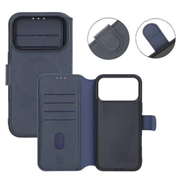 Rvelon iPhone 17 Pro Max Cover 4 Kortrum MagSafe Blå