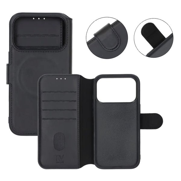 Rvelon iPhone 17 Pro Max Cover 4 Kortlommer MagSafe Sort