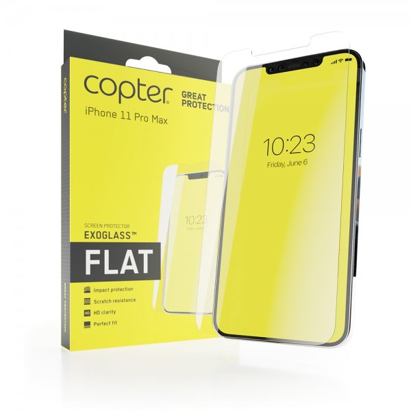Copter iPhone Xs Max/11 Pro Max Skærmbeskyttelse Exoglass Flat