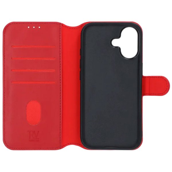 Rvelon iPhone 17 Etui 4 Kortlommer Aftagelig Skal Rød