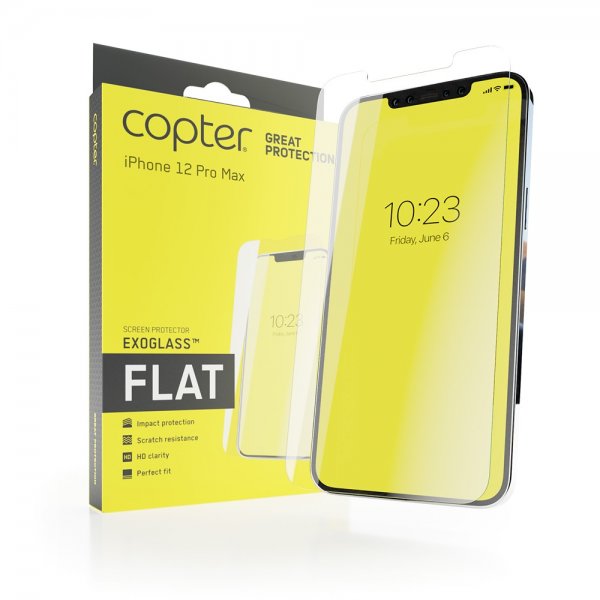 Copter iPhone 12 Pro Max Skærmbeskyttelse Exoglass Flat