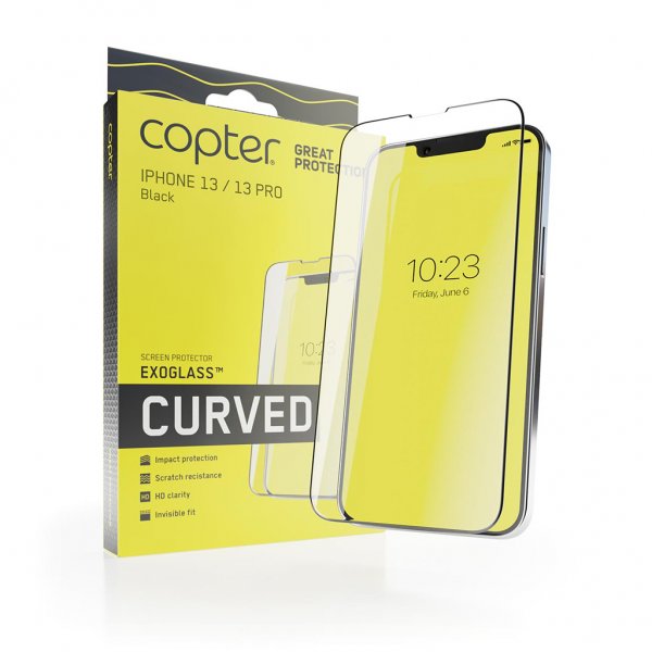 Copter iPhone 13/iPhone 13 Pro Skærmbeskyttelse Exoglass Curved