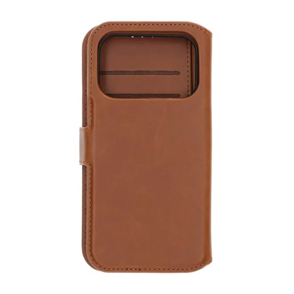 Rvelon iPhone 17 Pro Etui 4 Kortlommer Aftageligt Cover Brun
