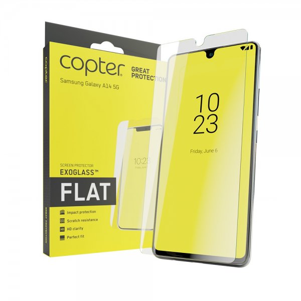 Copter Samsung Galaxy A14 Skærmbeskyttelse Exoglass Flat