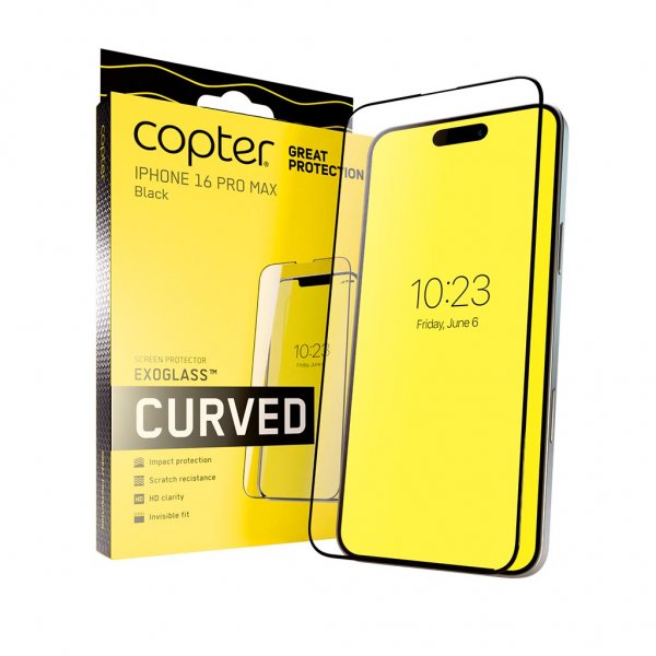 Copter iPhone 16 Pro Max Skærmbeskyttelse Exoglass Curved