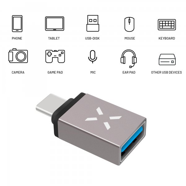 Fast adapterlänk USB-C till USB-A