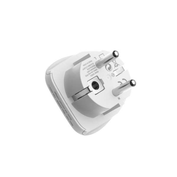 Fast Rejseadapter Schuko EU/Verden Hvid