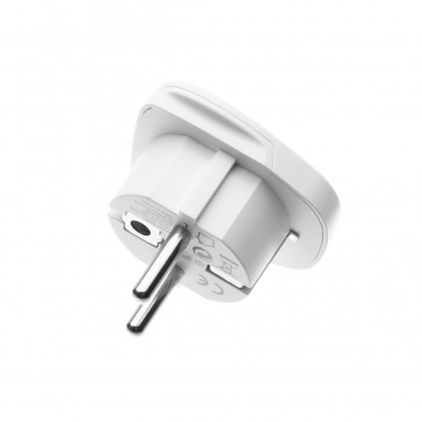 Fast Rejseadapter Schuko EU/Verden Hvid
