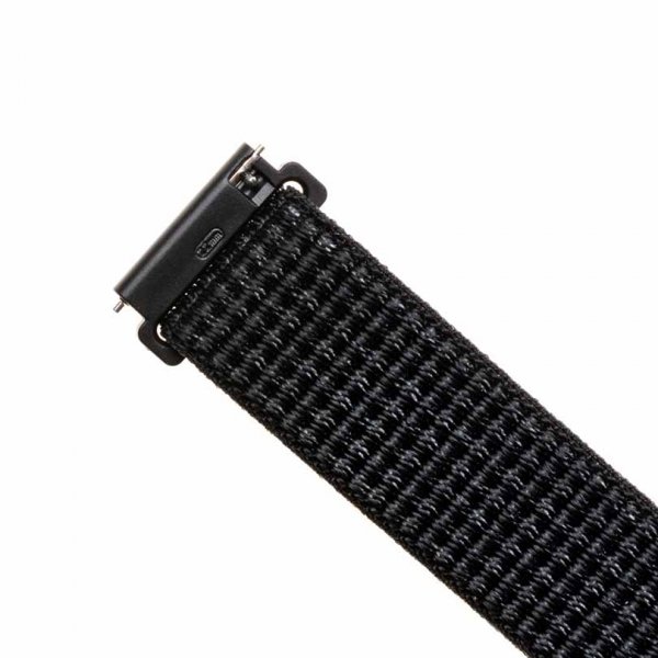 Fast Samsung Galaxy Watch 20 mm Armbånd Nylonrem Reflekterende Sort
