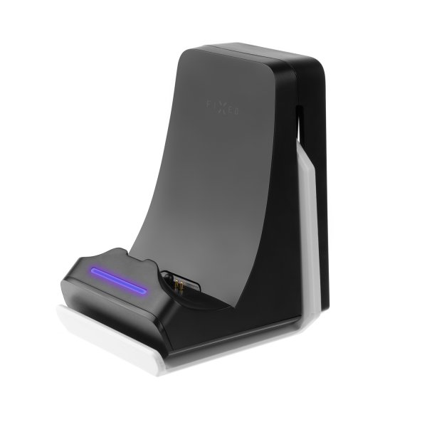 Fast opladningsdock til PS5-controllere med headsetholder