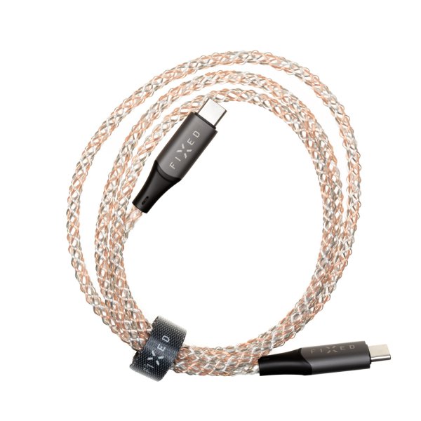 Fast kabel Lysende RGB LED USB-C til USB-C 1.2m