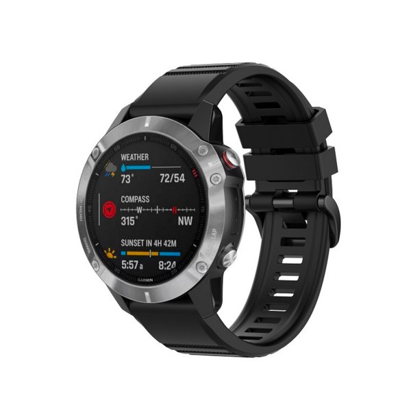 Fast Garmin QuickFit 26mm Armbånd Silikonerem Sort