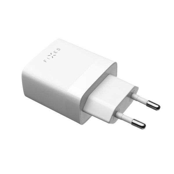 Fixed Oplader med USB-C Kabel 1m 2xUSB-A 17W Hvid
