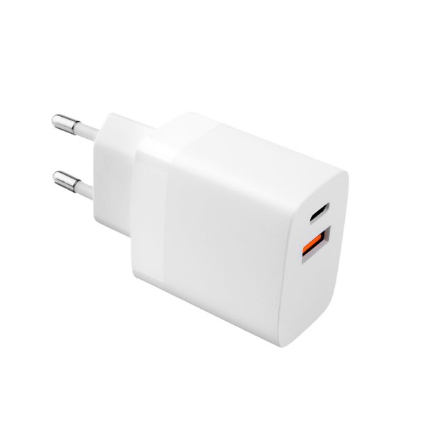 Fixed Oplader med USB-C Kabel 1m 2xUSB-A 17W Hvid