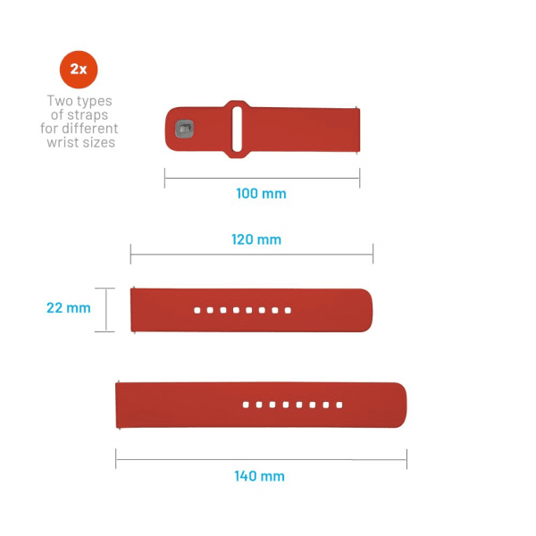 Fastmonteret Samsung Galaxy Watch 22mm Armbånd Silikone Sporty Rem Rød