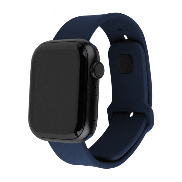 Fast Apple Watch 44/45/46mm Armbånd Silikone Sporty Rem Blå