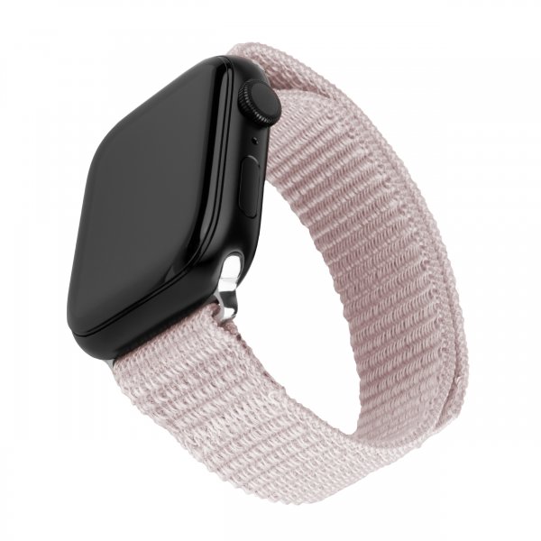Fast Apple Watch 44/45/46mm Armbånd Nylon Sporty Rem Rosa