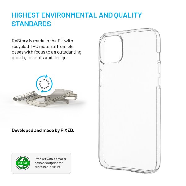 Fixed iPhone 14 Plus/iPhone 15 Plus Cover ReStory Transparent
