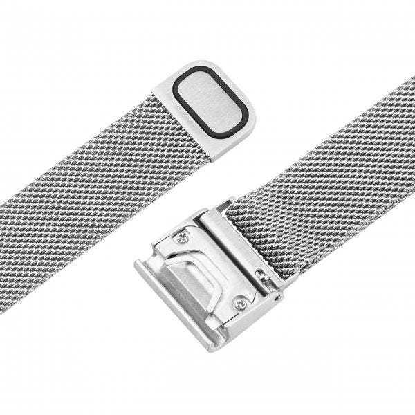 Fixed Garmin QuickFit 20mm Armbånd Mesh Rem Sølv