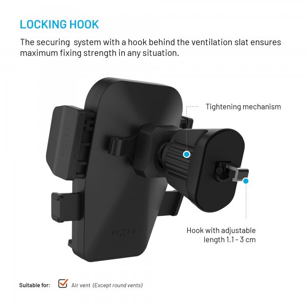 Fast Bilholder Iconiq Lock Ventilationsgitter