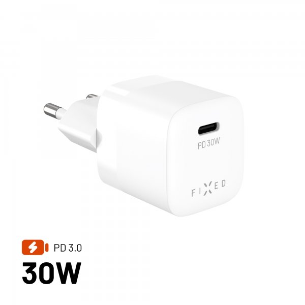 Fixed Laddare Mini PD 30W GaN USB-C Hvid