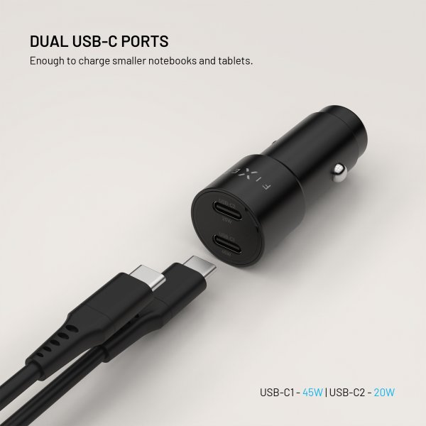 Fast billader PD 65 2xUSB-C 65W