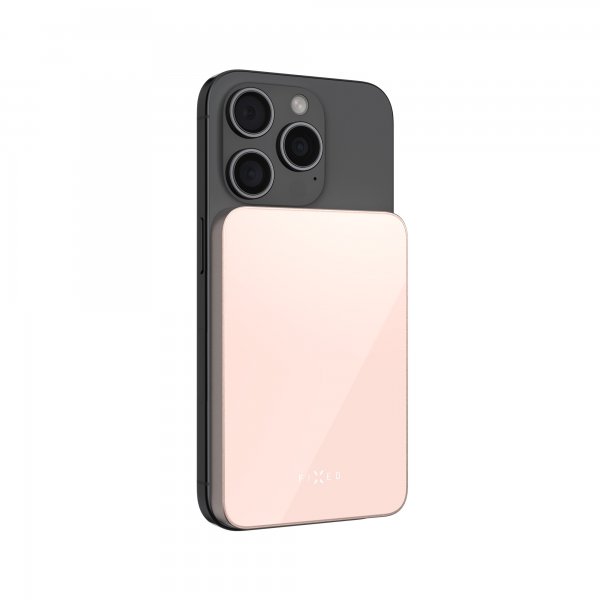 Fixed MagSafe Powerbank MagZen 5 Crystal Qi2 Lyserød