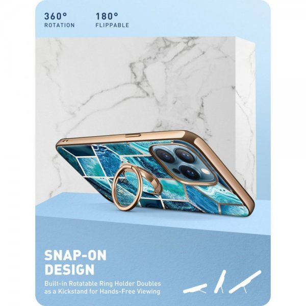 Supcase iPhone 13 Pro Cover Cosmo Snap Blue Marble