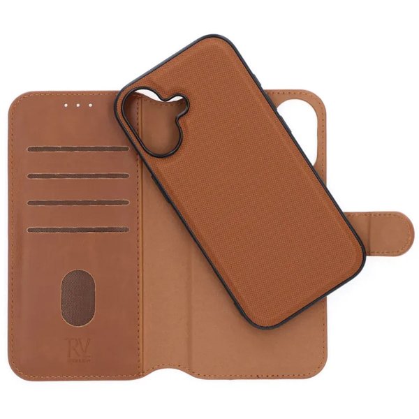 Rvelon iPhone 17 Etui 4 Kortlommer Aftagelig Skal Brun