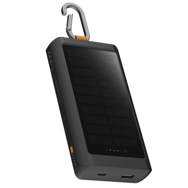 Xtorm Powerbank med Solcelle og Lommelygte Go2 10 000 mAh 15W Sort