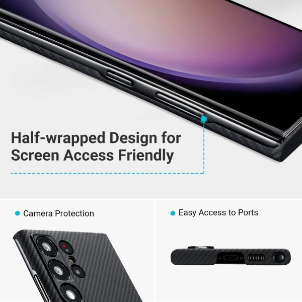 Pitaka Samsung Galaxy S23 Ultra Cover MagEZ Case 3 Black/Grey Twill