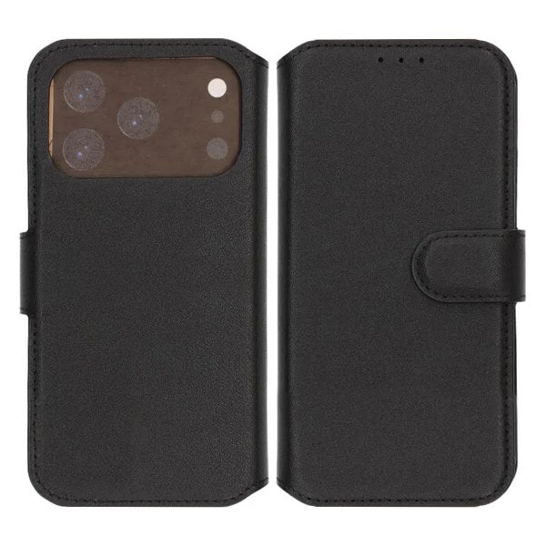 Rvelon iPhone 17 Pro Etui Ægte Læder Sort