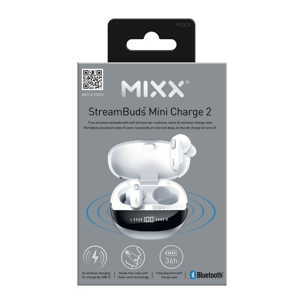 Mixx Trådløse Hovedtelefoner StreamBuds Mini Charge 2 Hvid