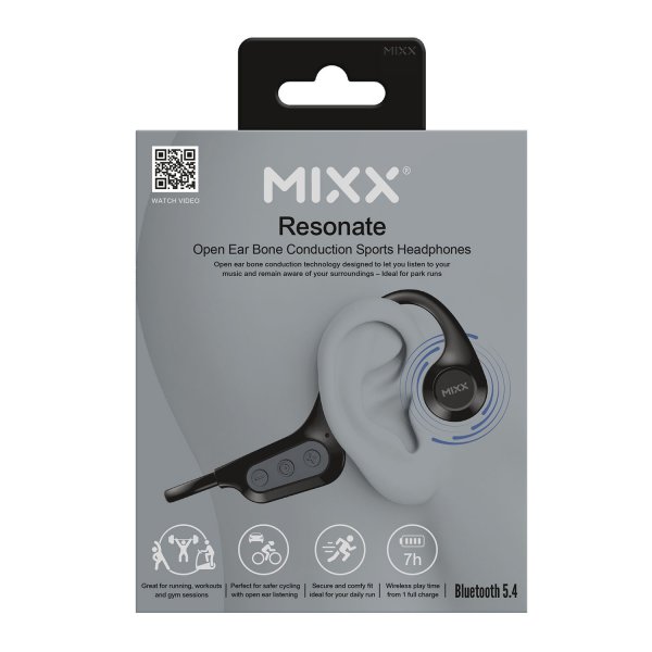 Mixx Trådløse Hovedtelefoner Benledende Resonate Bone Conduction Sort