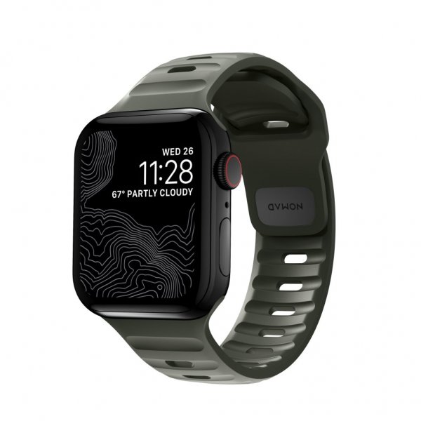 Nomad Apple Watch 38/40/41/42mm Rem Sport Band Askegrøn