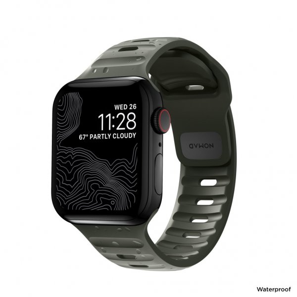 Nomad Apple Watch 38/40/41/42mm Rem Sport Band Askegrøn