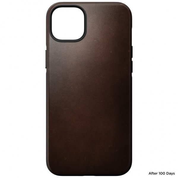 Nomad iPhone 14 Plus Cover Modern læderetui Horween Rustic Brown