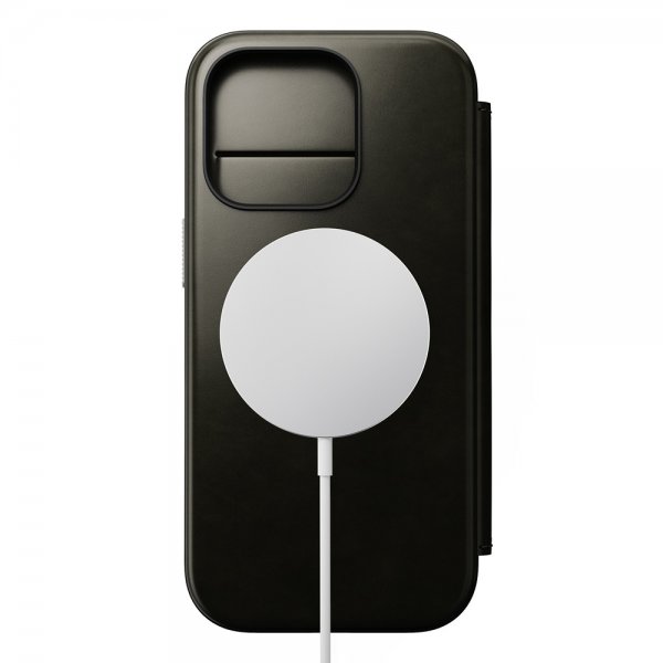 Nomad iPhone 16 Pro Fodral Modern Læder Folio Horween Green Chrome