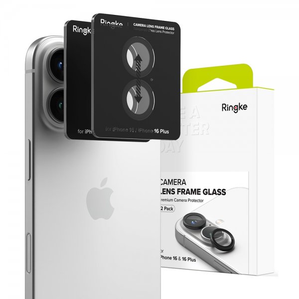 Ringke iPhone 16/iPhone 16 Plus Kamerabeskyttelse Kamera Linseramme 2-pak