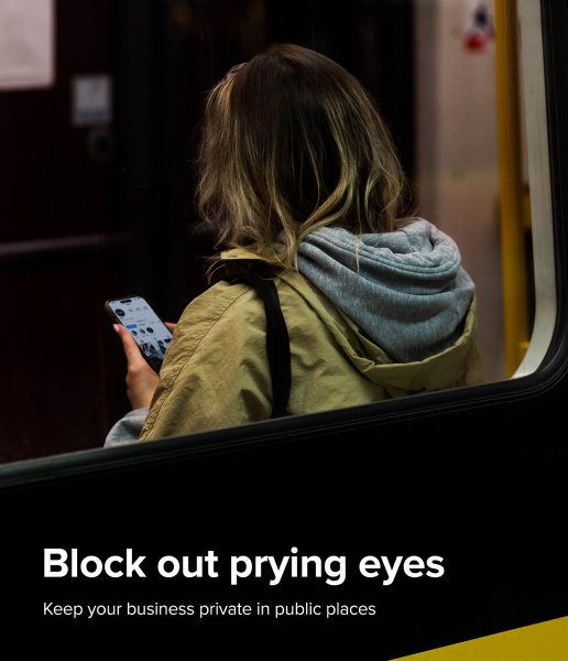 Ringke iPhone 15 Pro Skærmbeskyttelse Privacy Hærdet Glas Installationsjig