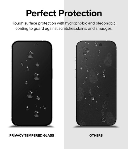 Ringke iPhone 15 Pro Skærmbeskyttelse Privacy Hærdet Glas Installationsjig