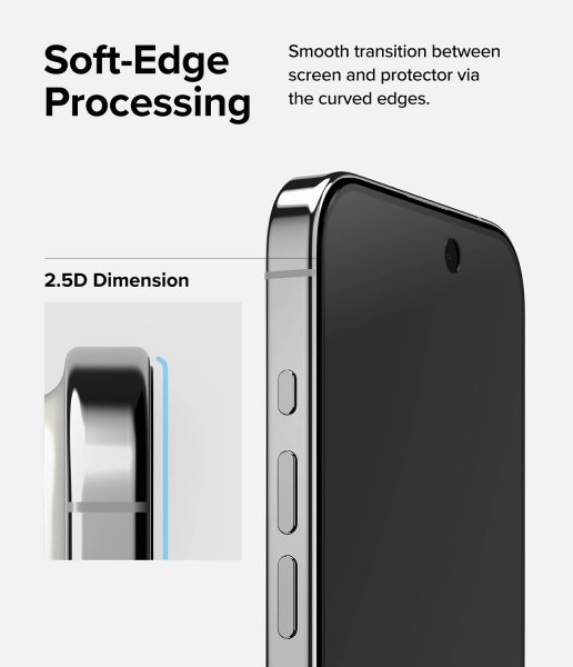 Ringke iPhone 15 Pro Skærmbeskyttelse Privacy Hærdet Glas Installationsjig
