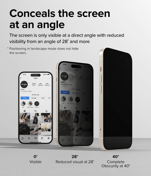 Ringke iPhone 15 Skærmbeskytter Privacy Tempered Glass Installation Jig