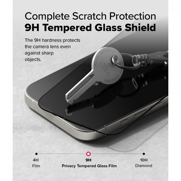 Ringke iPhone 16 Pro Max Skærmbeskyttelse Easy Slide Privacy 2-pak