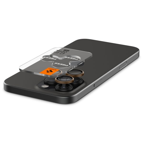 Spigen iPhone 16 Pro/Pro Max/17 Pro/Pro Max Kamerabeskyttelse GLAS.tR EZ Fit Optik Pro 2-pak Desert Titanium