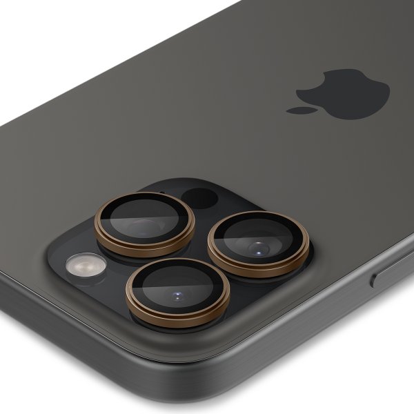 Spigen iPhone 16 Pro/Pro Max/17 Pro/Pro Max Kamerabeskyttelse GLAS.tR EZ Fit Optik Pro 2-pak Desert Titanium