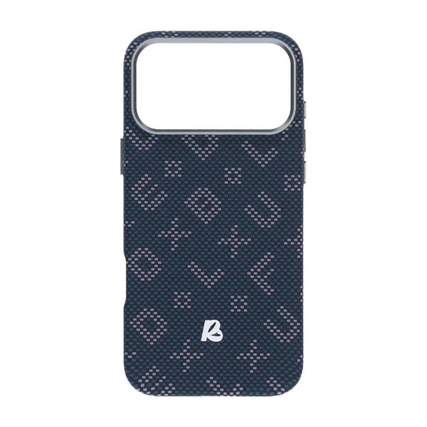 iPhone 17 Pro Max Cover Aramidfiber MagSafe Tekst Blå