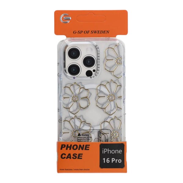 iPhone 16 Pro Cover Mønster MagSafe Blomster