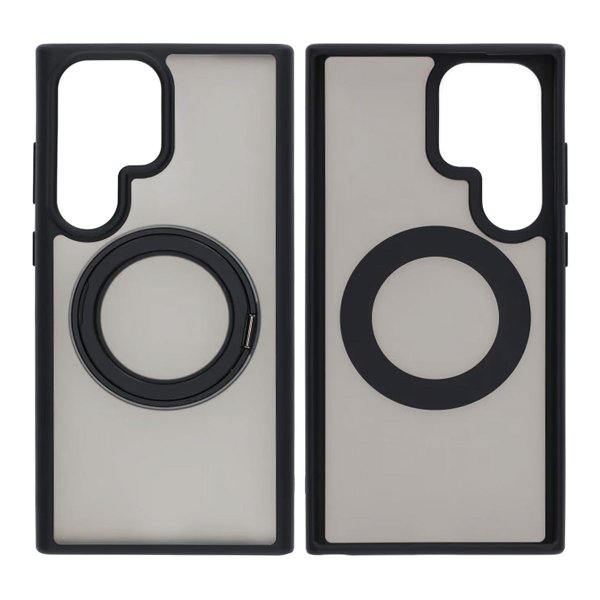 Samsung Galaxy S23 Ultra Cover Roterbart MagSafe Stativ Sort