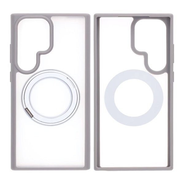 Samsung Galaxy S23 Ultra Cover Roterbart MagSafe Stativ Grå